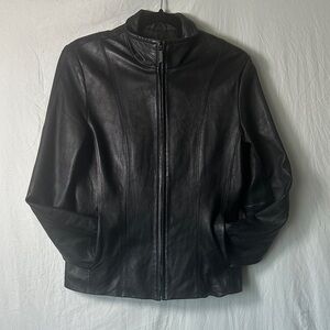 Women's Sleek Black Leather Jacket